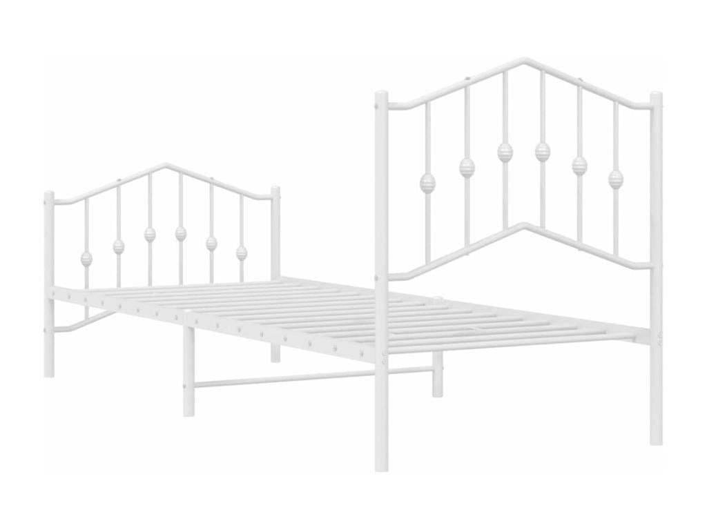 Cadre de lit en métal blanc, 207 x 85 x 98 cm