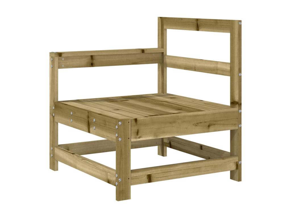 Ensemble de mobilier de jardin 7 pièces en pin brun, 62 x 62 x 69 cm