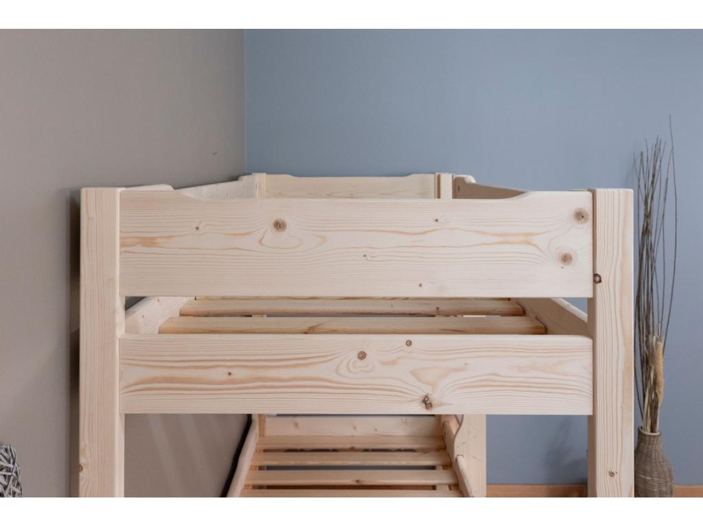 Cadre de lit superposé naturel, 209 x 87 x 164 cm