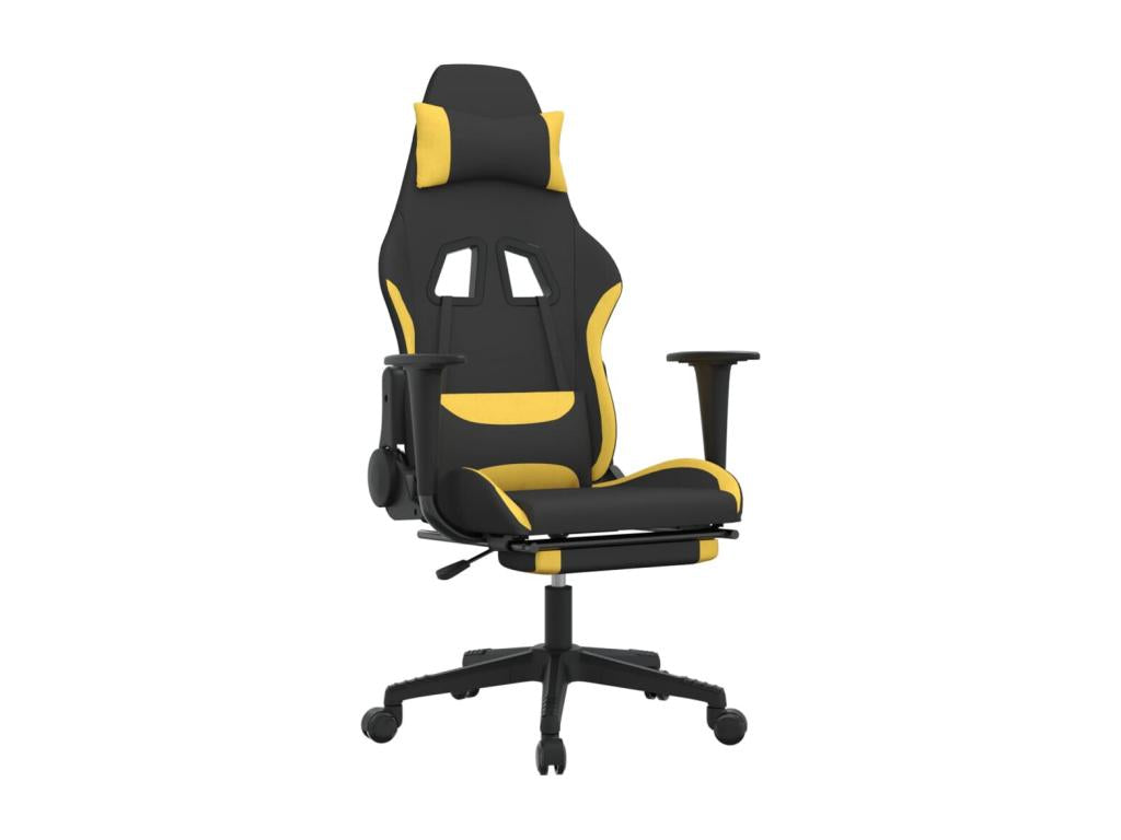 Chaise en tissu jaune, 64 x 60 x 127 cm