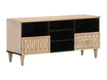 Meuble TV en bois massif marron, 100 x 33 x 46 cm