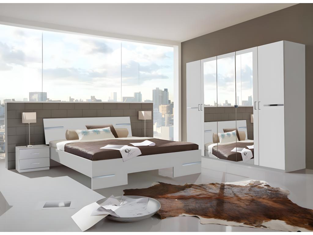 Cadre de lit blanc, 149 x 200 x 81 cm