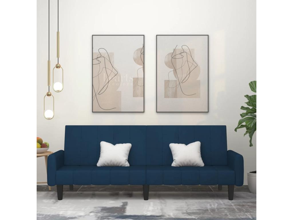 Cadre de lit bleu, 220 x 84,5 x 69 cm