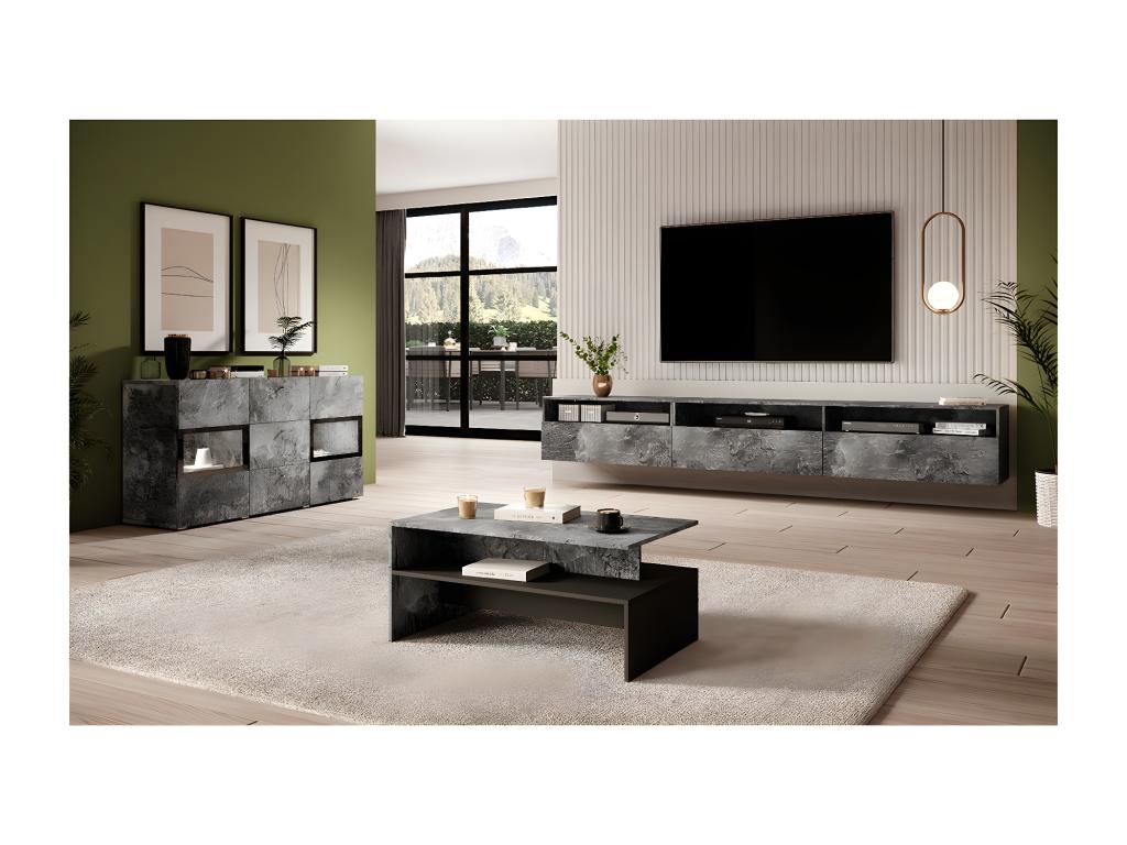 Table basse grise, 100 x 60 x 45 cm