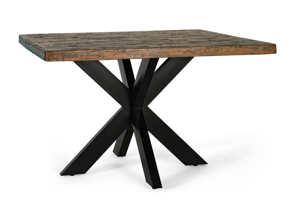 Table de salle à manger en métal multicolore, 120 x 120 x 78 cm