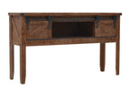 Table en bois massif marron, 131 x 35,5 x 75 cm