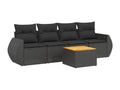 Ensemble de mobilier de jardin noir 5 pièces avec coussins, 62 x 62 x 69 cm - dlz1766569408964