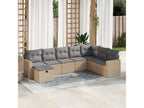 Ensemble de mobilier de jardin beige 8 pièces avec coussins, 83 x 62 x 69 cm