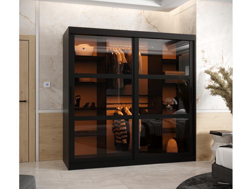 Armoire noire 2 portes, 180 x 62 x 200 cm - dlz1766569288894