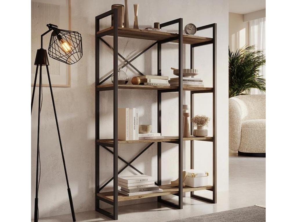 Étagère en pin noir, 87,5 x 30 x 138 cm