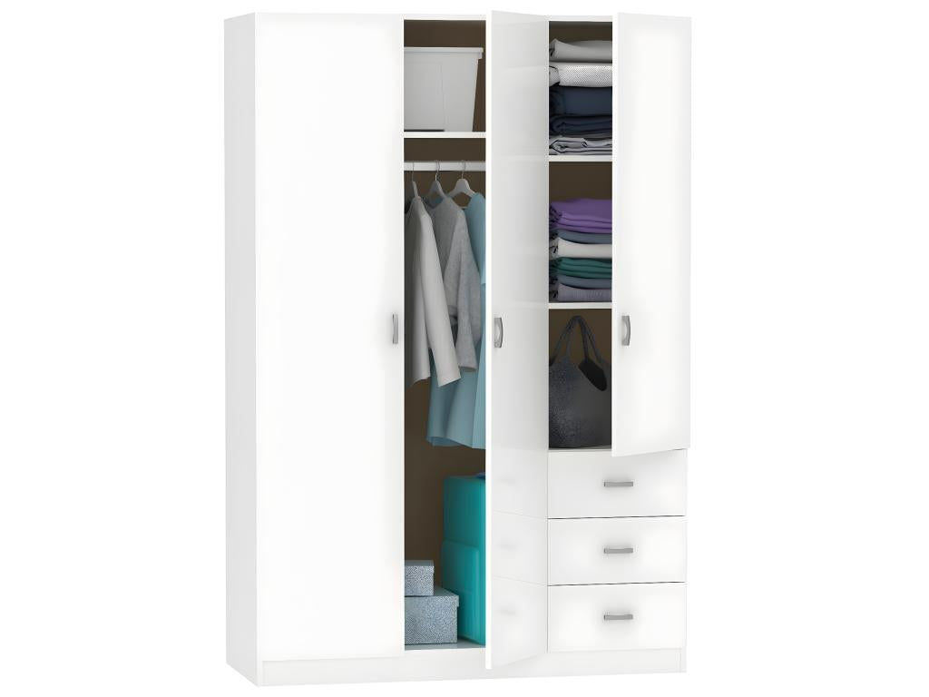 Armoire blanche avec rangement, 120 x 50 x 180 cm