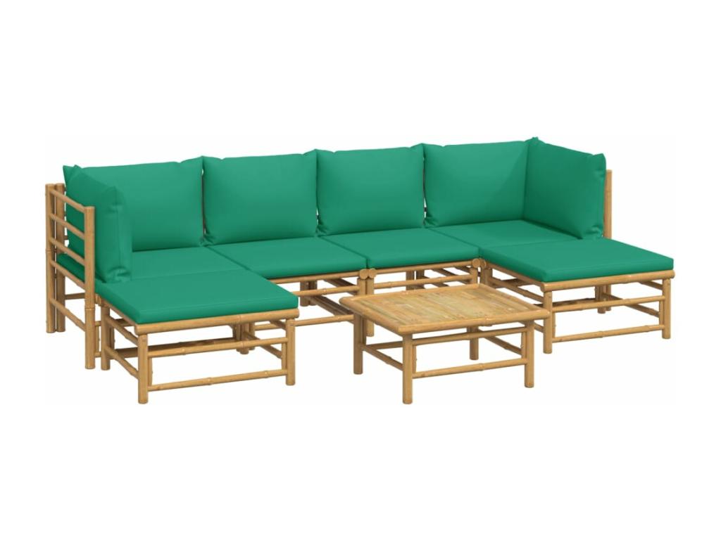 Ensemble de mobilier de jardin marron 7 pièces avec coussins, 55 x 65 x 30 cm