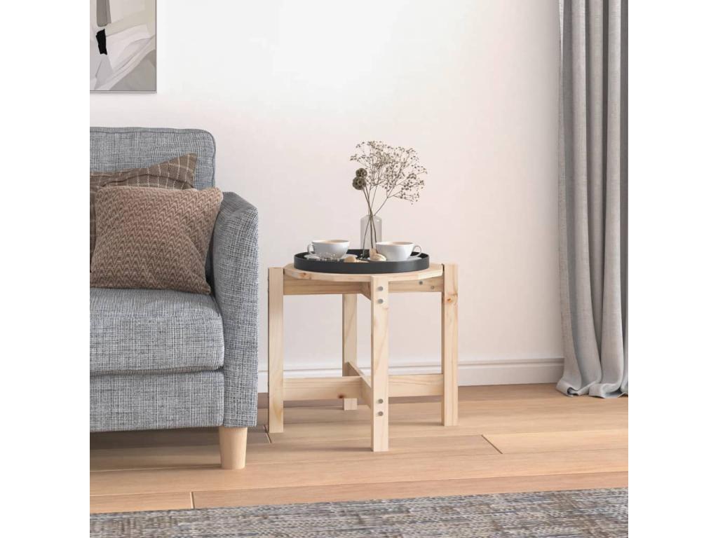 Table basse en bois massif marron, 52,5 x 52,5 x 45 cm