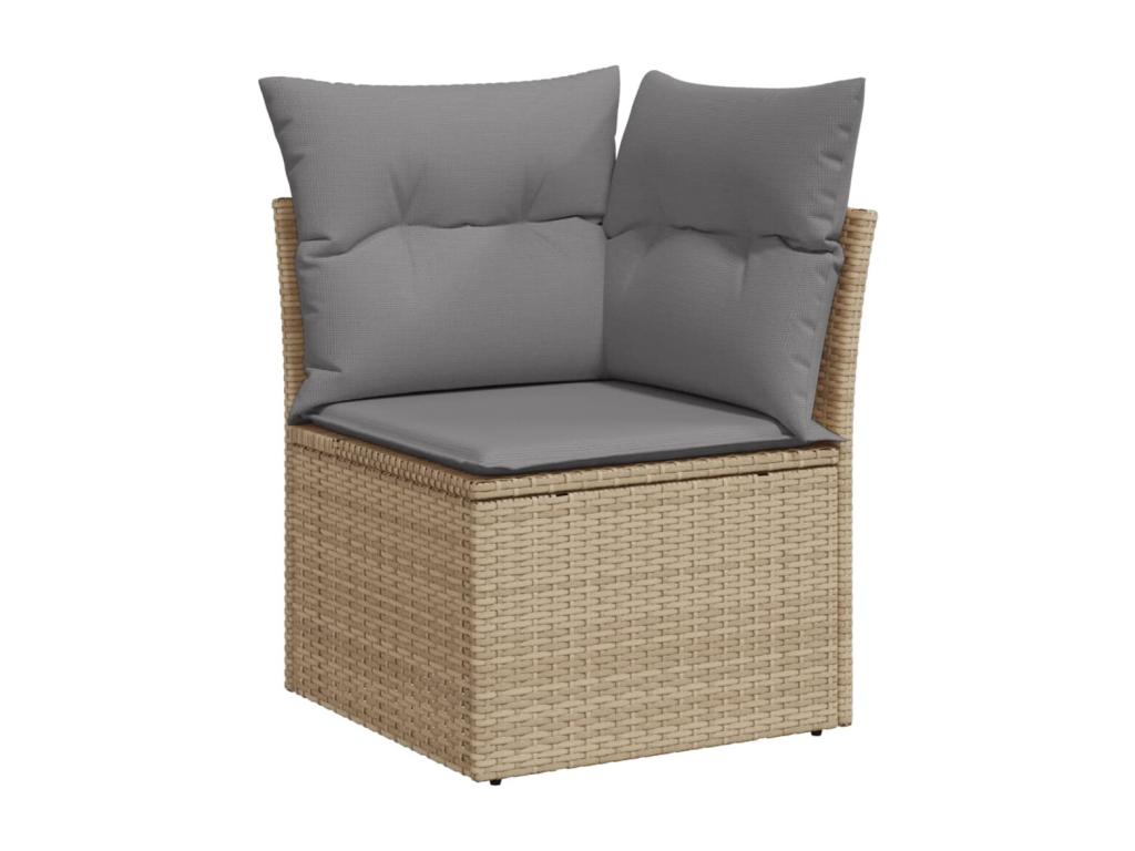 Ensemble de mobilier de jardin beige 10 pièces avec coussins, 55 x 55 x 37 cm - dlz1766569151346