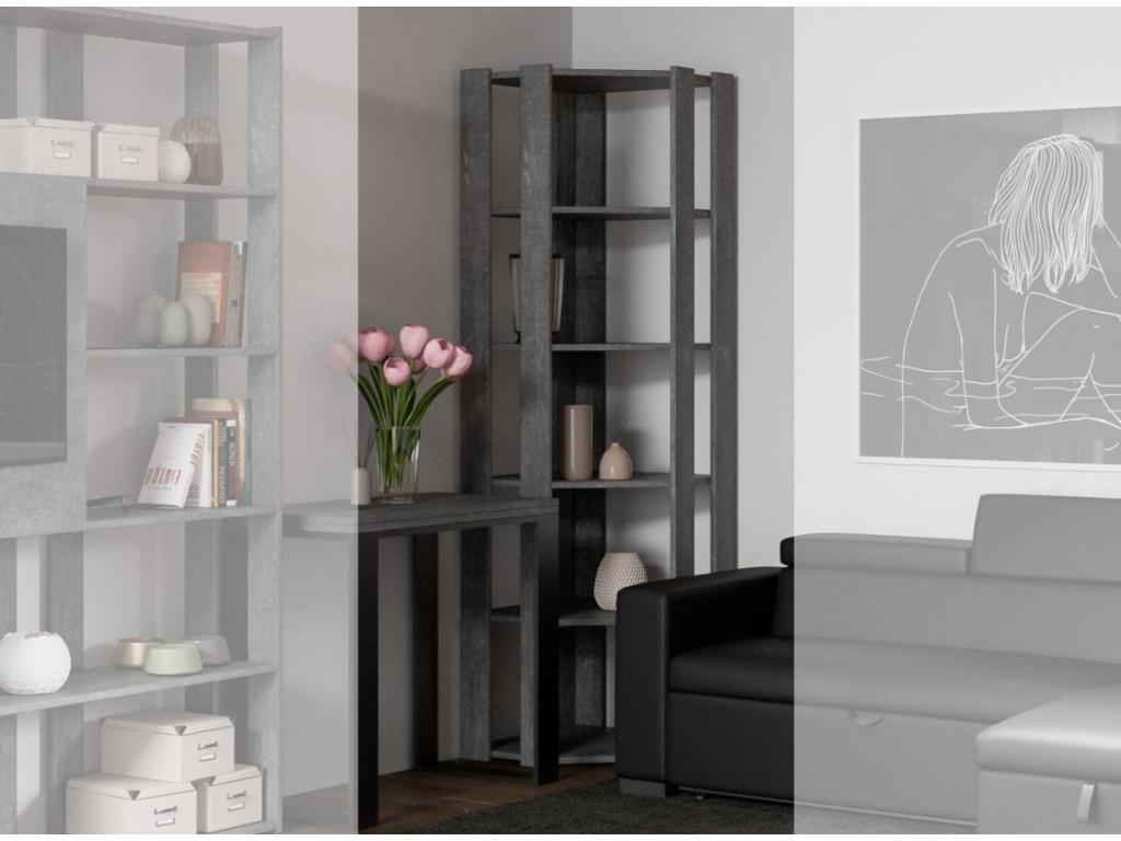 Bibliothèque grise, 60 x 60 x 204 cm
