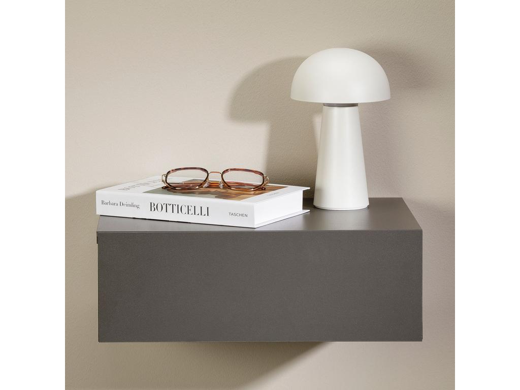 Étagère grise à 1 tiroir, 42 x 30 x 15 cm