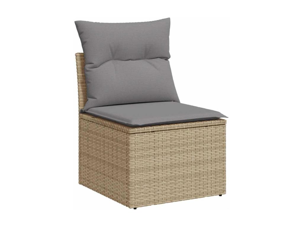 Ensemble de mobilier de jardin beige 6 pièces avec coussins, 55 x 55 x 37 cm