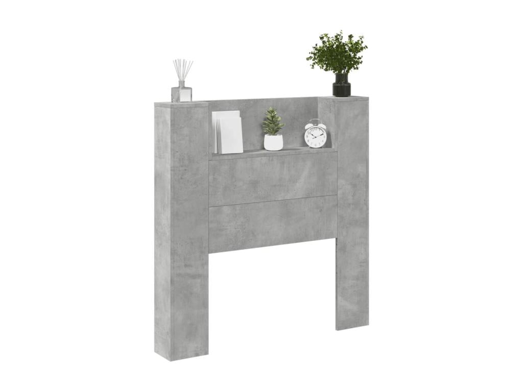 Armoire grise avec éclairage LED, 100 x 16,5 x 103,5 cm