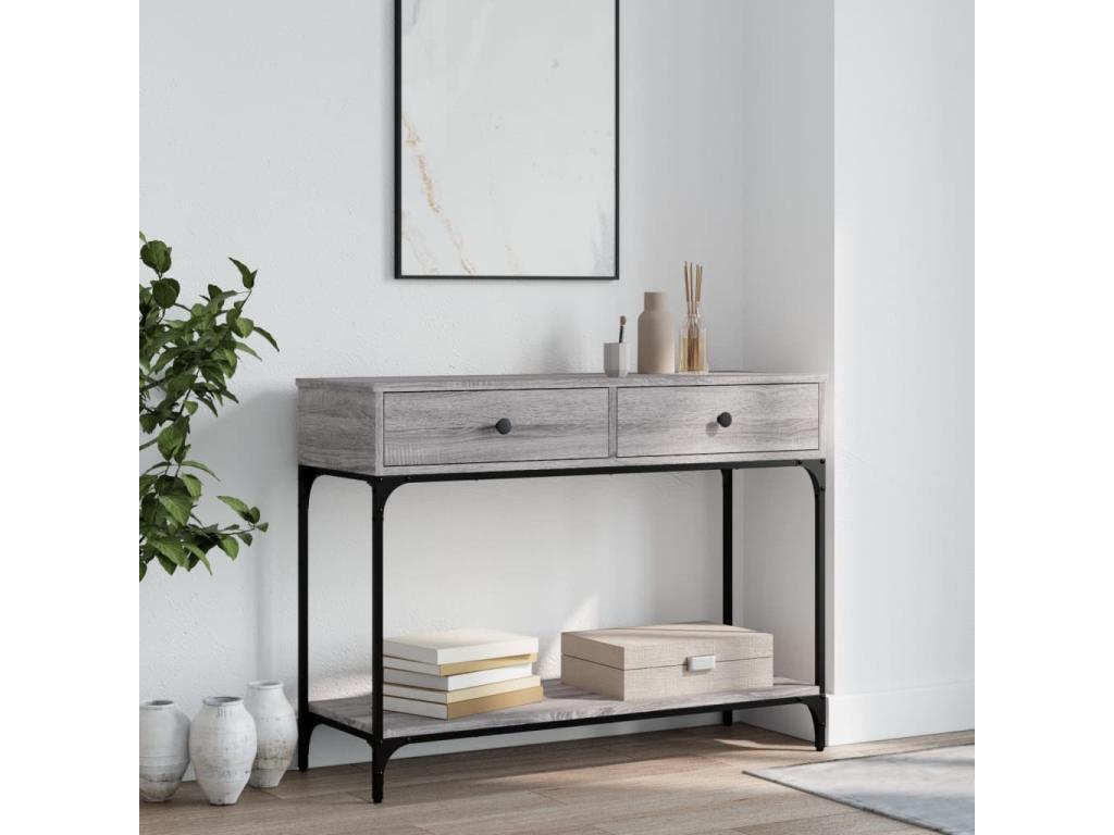 Table grise, 100 x 34,5 x 75 cm