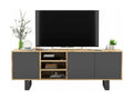 Meuble TV en métal gris à 3 portes