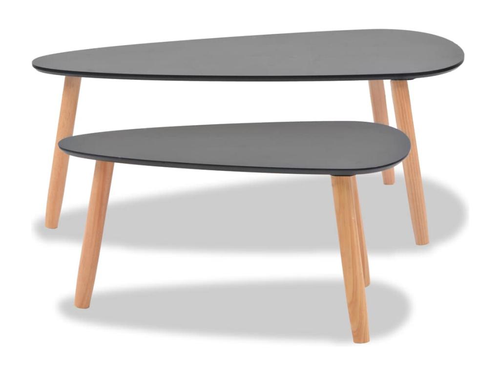 Ensemble de 2 meubles de maison en pin noir, 100 x 50 x 40 cm