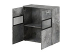 Buffet gris 2 portes, avec éclairage LED, 91 x 39 x 92 cm