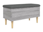 Banc gris avec rangement, 82 x 42 cm