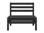 Ensemble de mobilier de jardin 8 pièces en pin noir, 63,5 x 63,5 x 62,5 cm