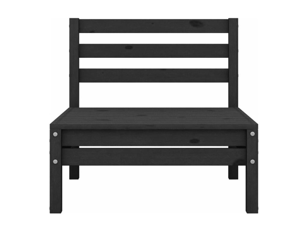 Ensemble de mobilier de jardin 8 pièces en pin noir, 63,5 x 63,5 x 62,5 cm
