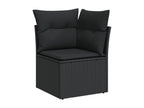 Ensemble de mobilier de jardin noir 9 pièces avec coussins, 55 x 55 x 37 cm - dlz1766569119646