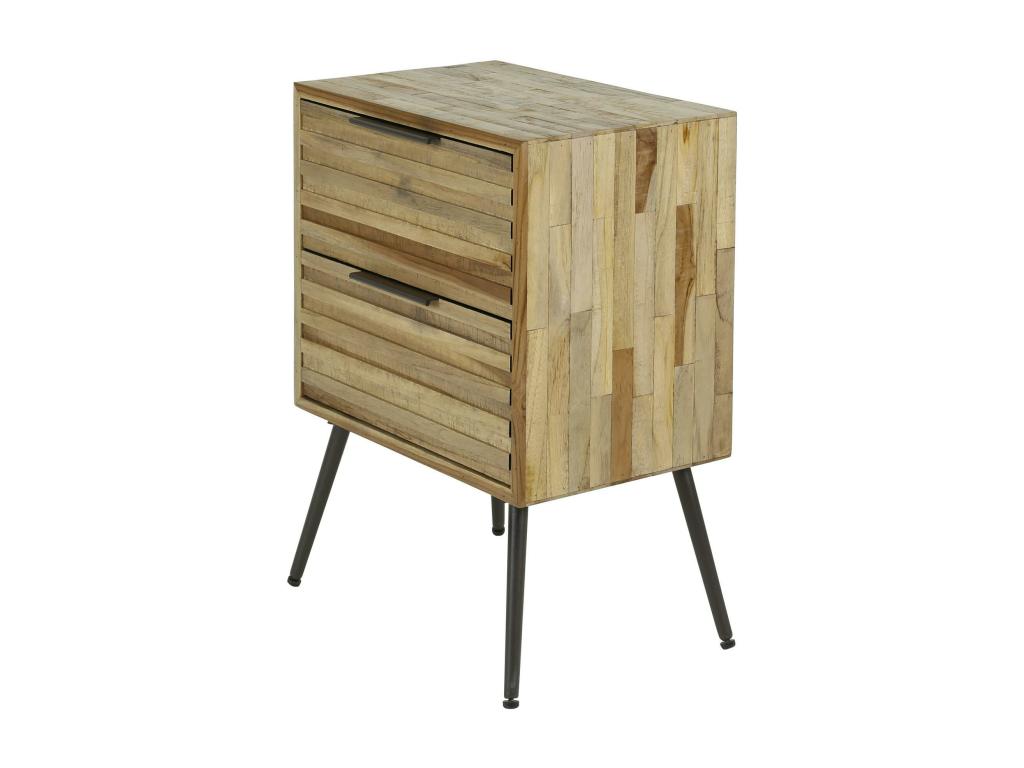 Table beige à 2 tiroirs, 45 x 30 x 60 cm