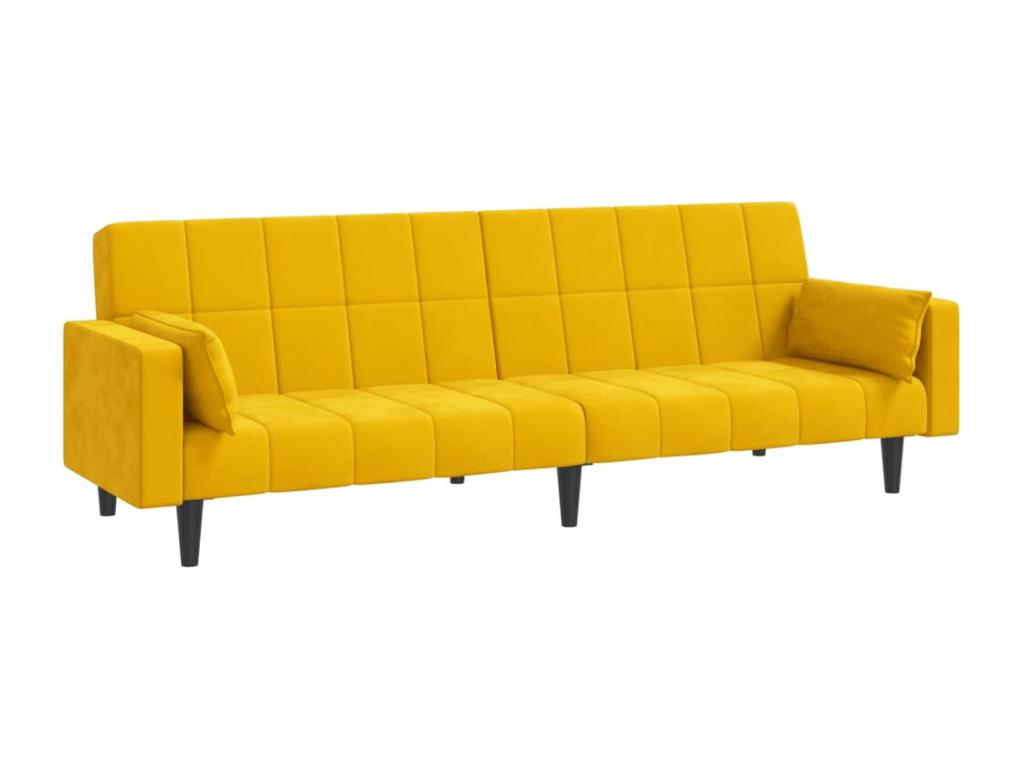 Cadre de lit jaune, 220 x 84,5 x 69 cm