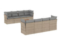 Ensemble de mobilier de jardin beige 9 pièces avec coussins, 55 x 55 x 37 cm - dlz1766568990910
