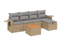 Ensemble de mobilier de jardin beige 6 pièces avec coussins, 62 x 62 x 69 cm - dlz1766569067019