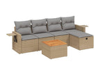 Ensemble de mobilier de jardin beige 6 pièces avec coussins, 62 x 62 x 69 cm - dlz1766569067019