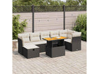 Ensemble de mobilier de jardin noir 8 pièces avec coussins, 55 x 55 x 37 cm - dlz1766569529892