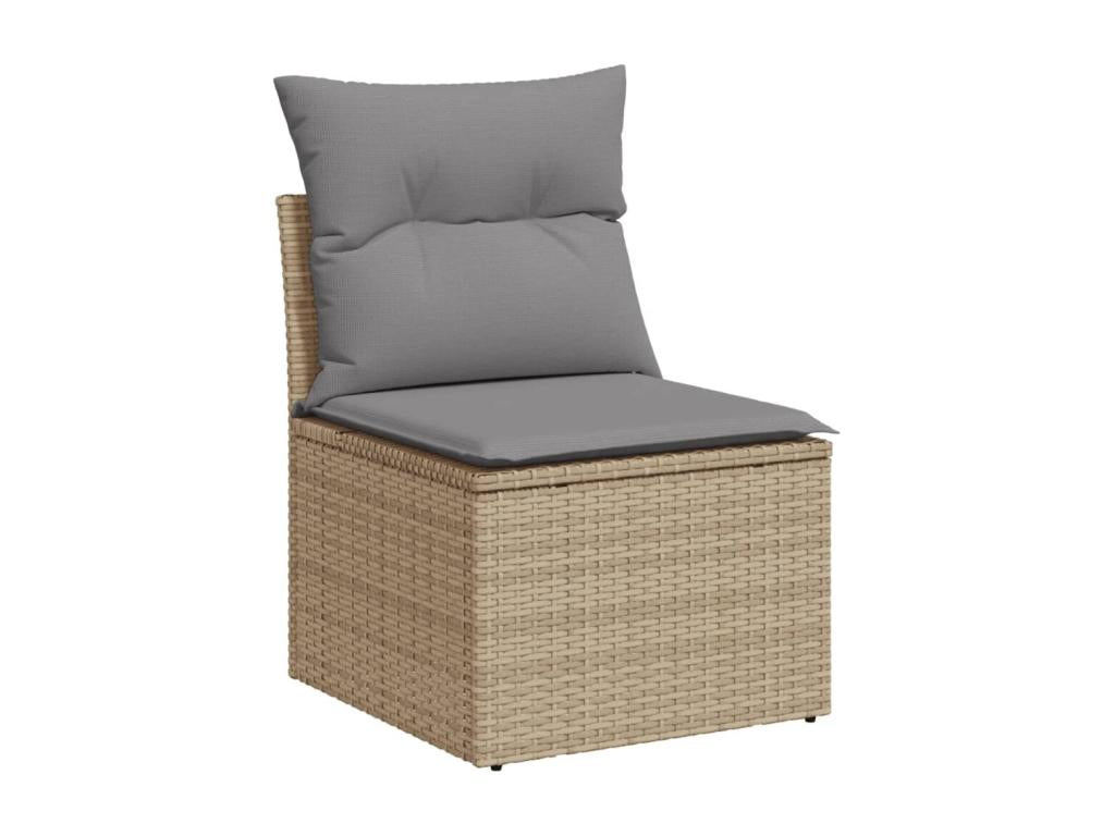 Ensemble de mobilier de jardin beige 4 pièces avec coussins, 62 x 62 x 69 cm