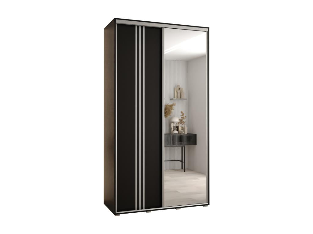 Armoire noire 2 portes, 130 x 45 x 235 cm