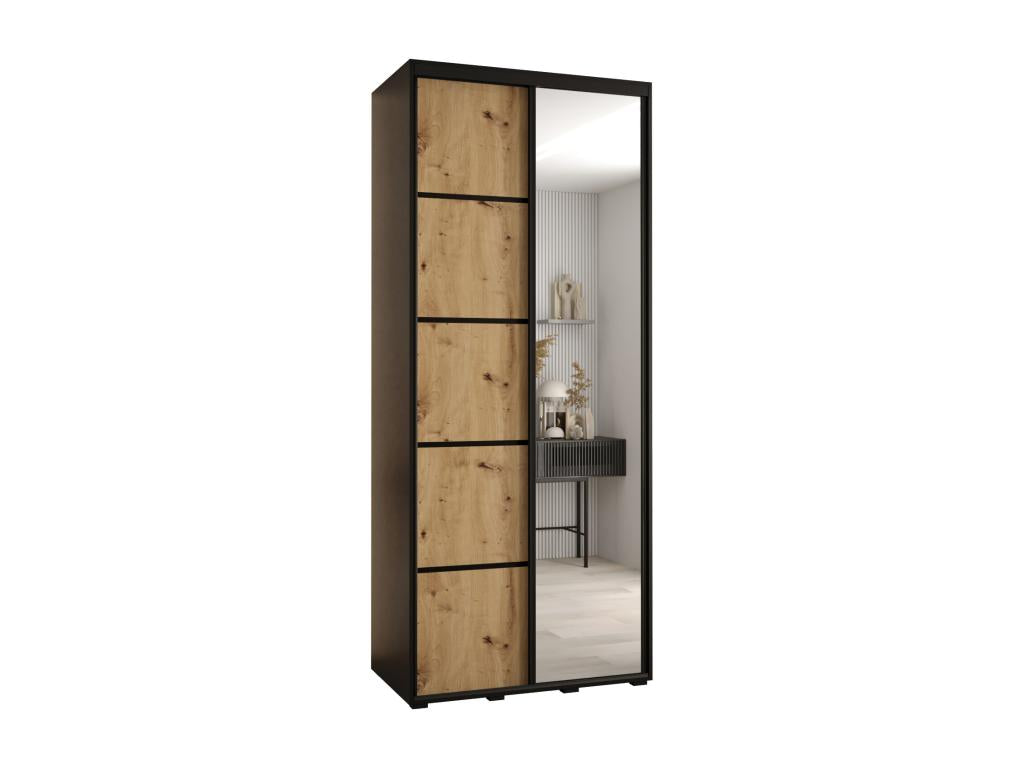 Armoire noire 2 portes, 110 x 45 x 235 cm