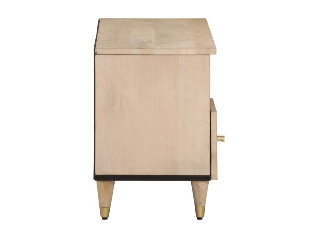 Meuble TV en bois massif marron, 100 x 33 x 46 cm