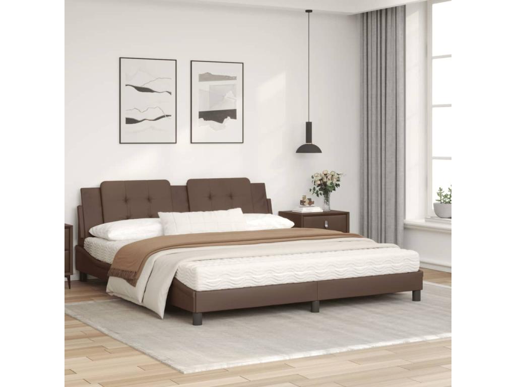 Matelas marron, 218 x 185 x 74,5 cm