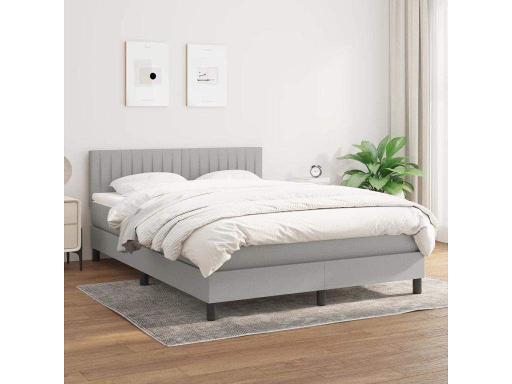 Matelas en tissu gris, 193 x 144 x 88 cm