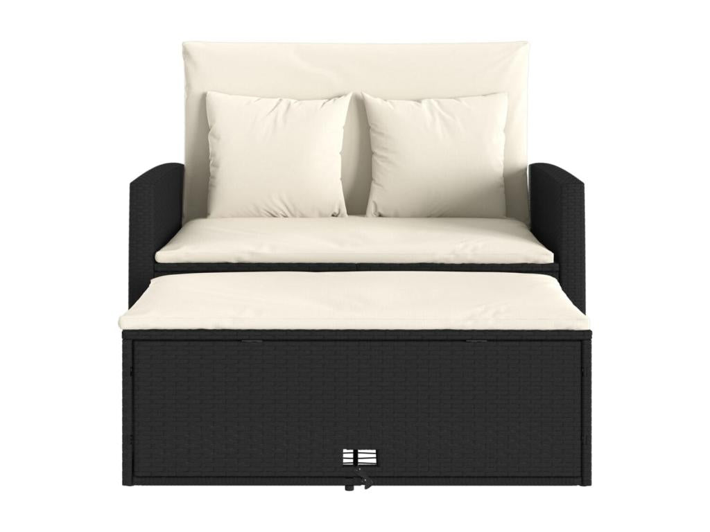 Canapé beige avec coussins, 131 x 62 x 69 cm