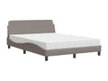 Matelas en tissu taupe, 208 x 145 x 74,5 cm