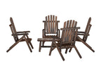 Ensemble de mobilier de jardin 5 pièces en bois massif marron, 69,5 x 69,5 x 60 cm
