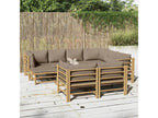 Ensemble de mobilier de jardin marron 10 pièces avec coussins, 55 x 65 x 30 cm