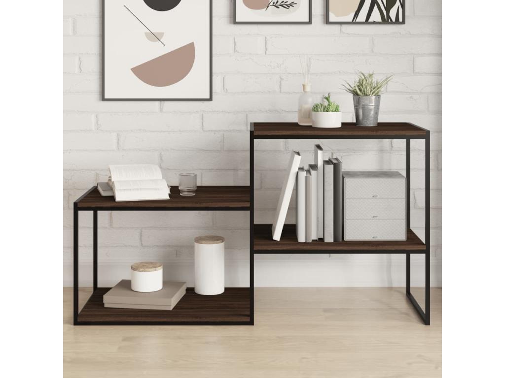 Étagère marron en 4 pièces, 60 x 40 x 1,5 cm