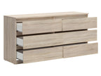 Commode naturelle à 6 tiroirs, 150 x 45 x 75 cm