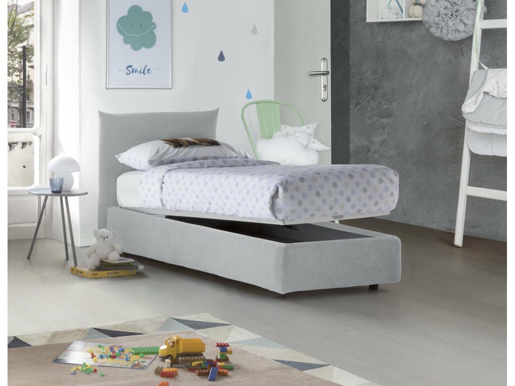 Matelas en tissu blanc avec rangement, 215 x 110 x 100 cm