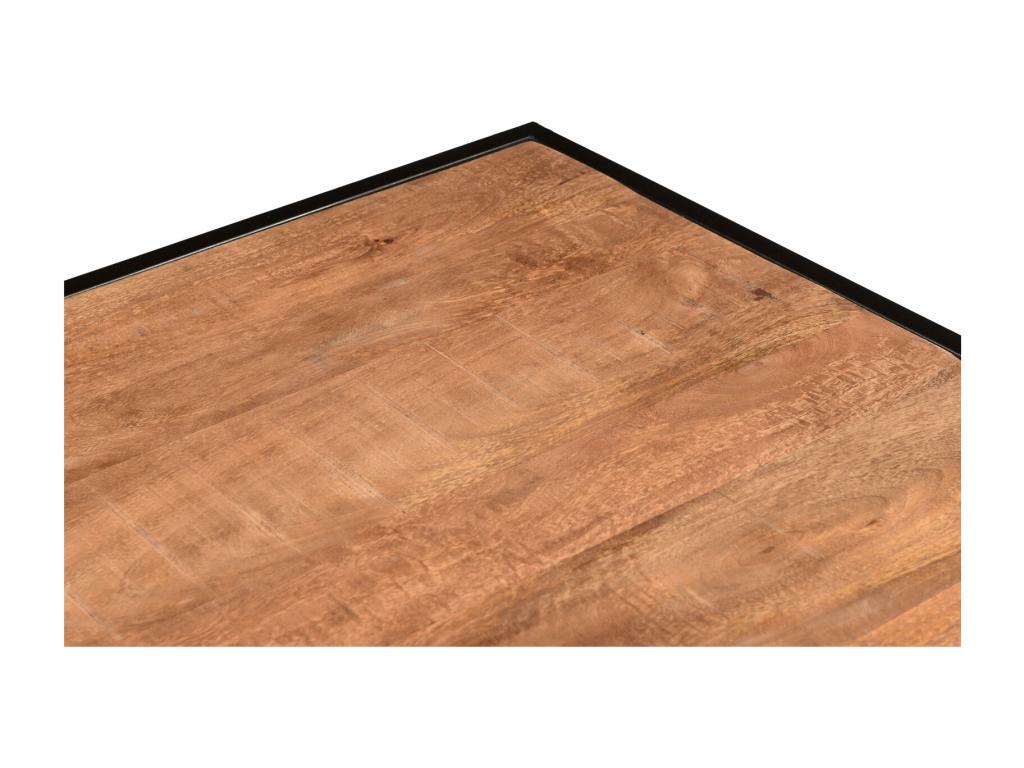 Table basse en métal marron à 2 tiroirs, 120 x 70 x 44 cm